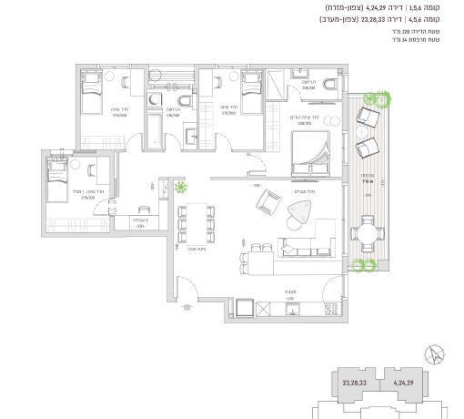 סמטת המעלות 5, רמת השרון תוכנית 5 חדרים